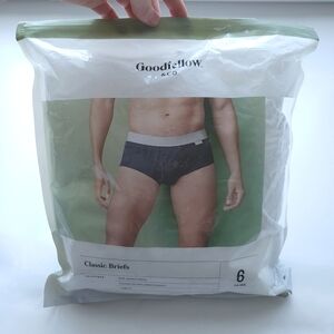 NWT Goodfellow & Co 6 Pairs Men's White Classic Briefs